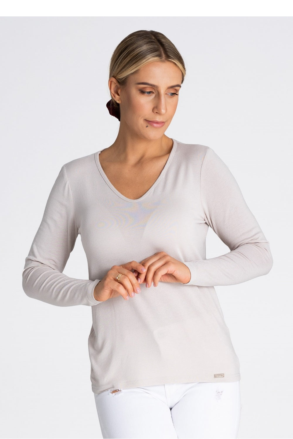 Blouse M980 – Figl, Beige – Blouse