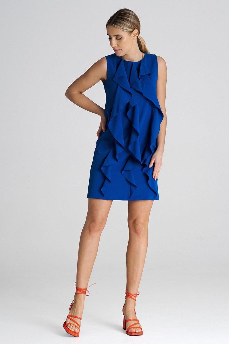 Cocktail dress M1002 – Figl, Sapphire Blue – Cocktail Dress – image 2