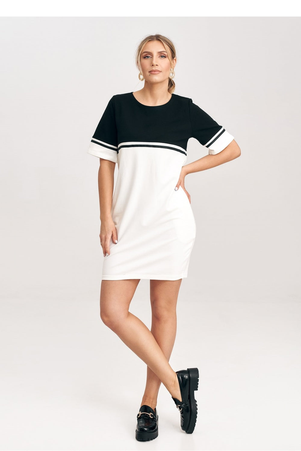 Day Dress M1028 – Figl, Ecru Black – Day Dress – image 4