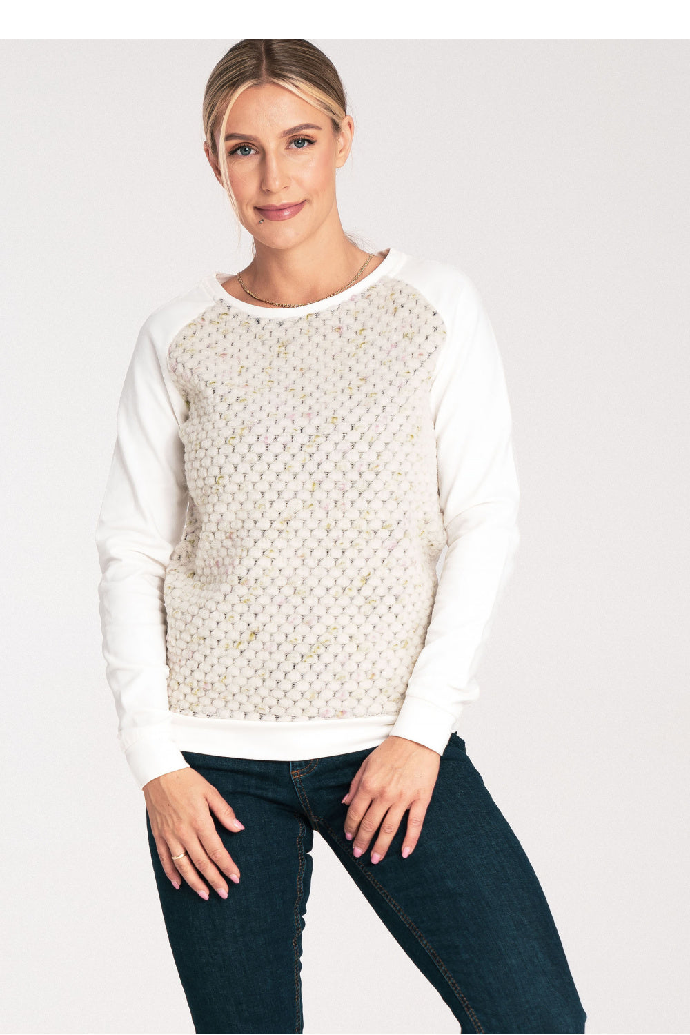 Sweatshirt M1046 – Figl, Ecru – Sweatshirt – image 2