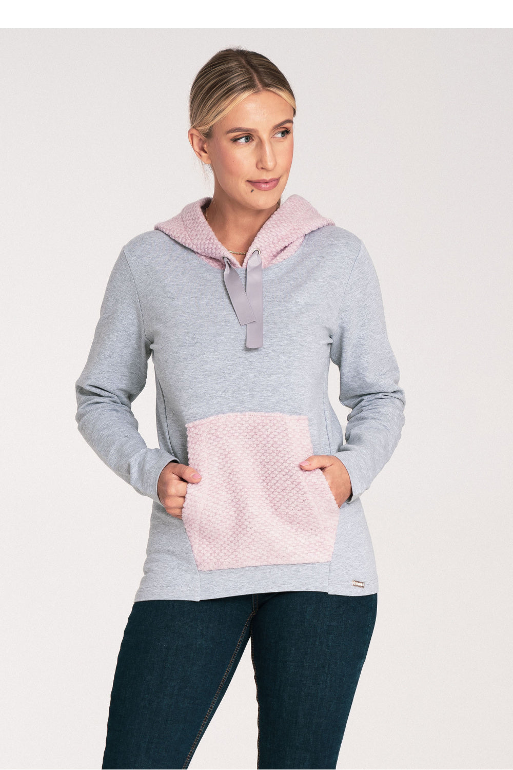 Sweatshirt M1045 – Figl, Pink – Sweatshirt – image 3