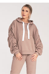 Sweatshirt M1055 – Figl, Beige – Sweatshirt – image 4