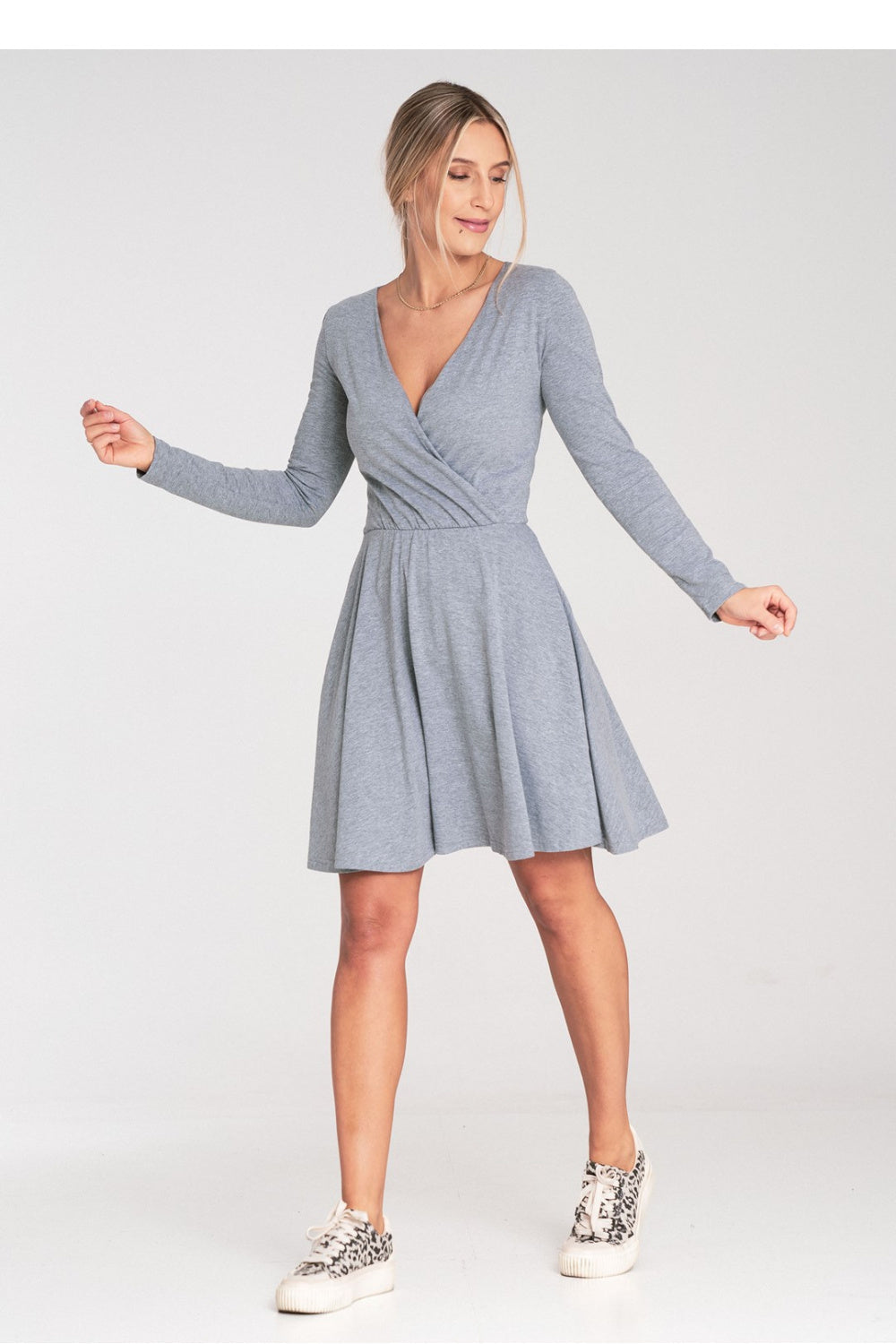 Day Dress M1050 – Figl, Grey – Day Dress