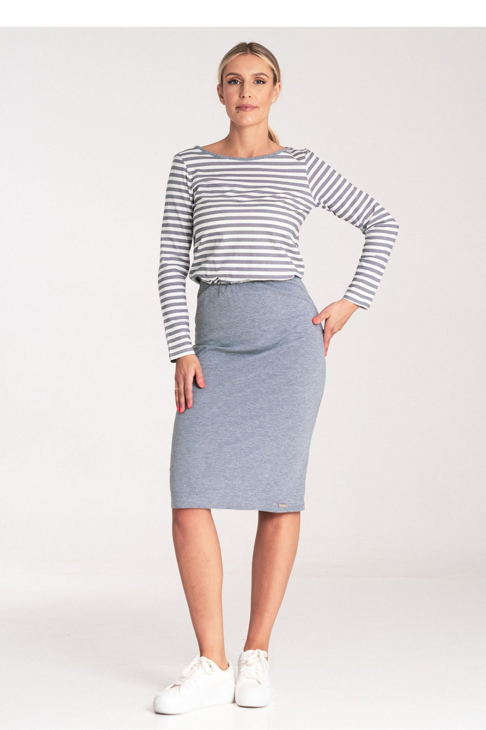Day Dress M1057 – Figl, Grey – Day Dress – image 2