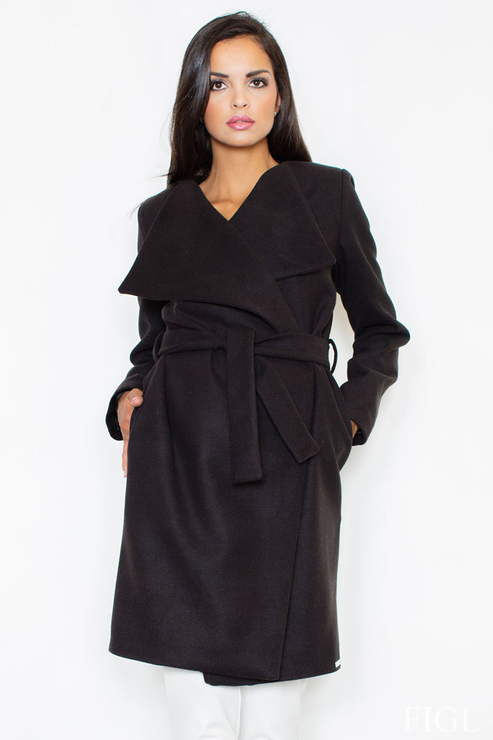 Coat M408 – Figl, Black – Coat – image 2