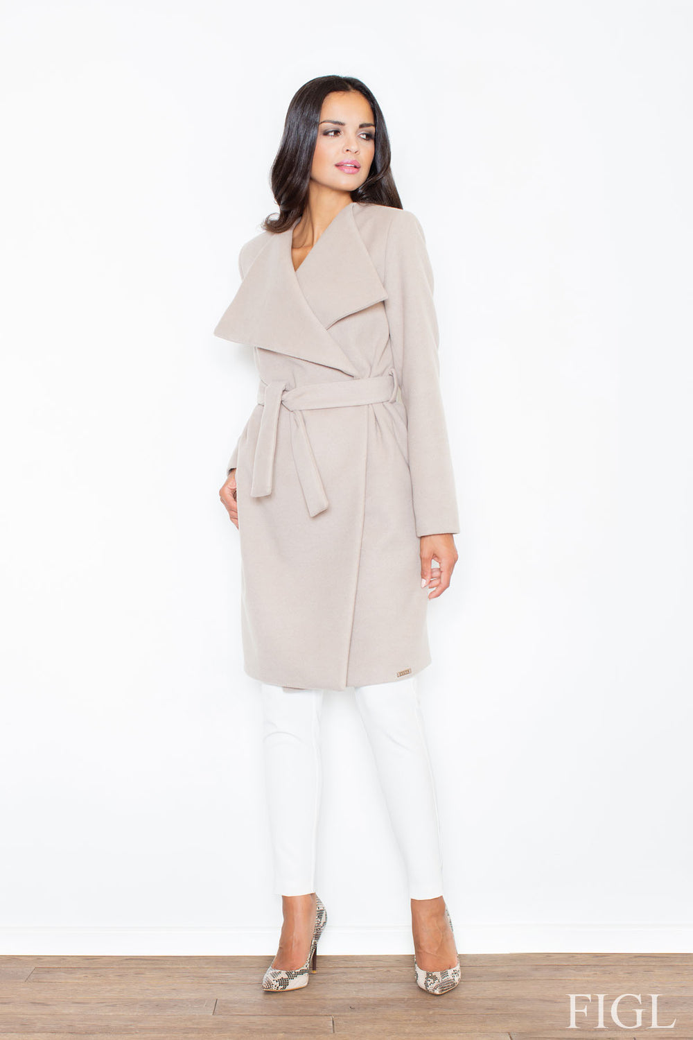 Coat M408 – Figl, Beige – Coat – image 3