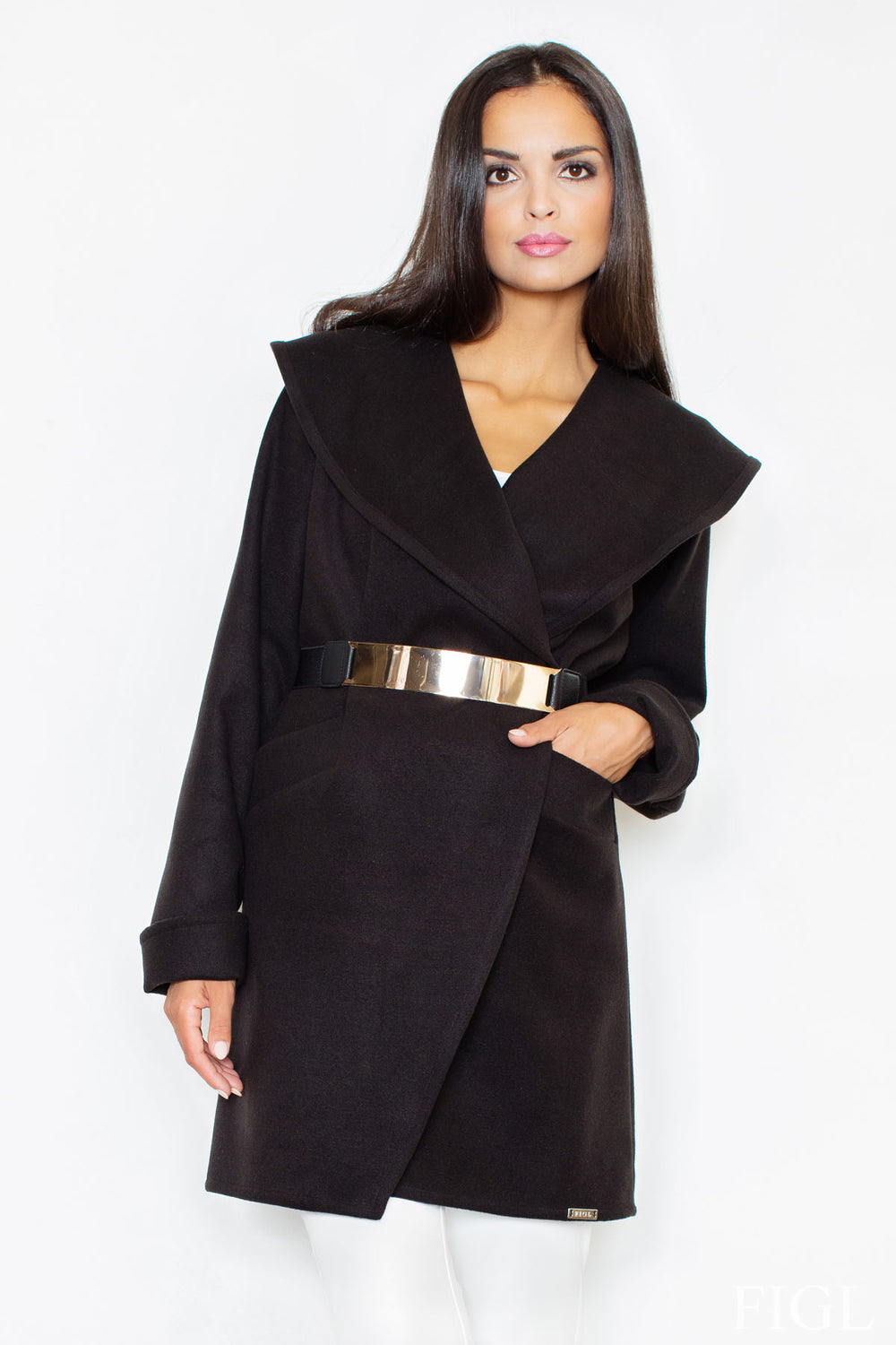 Coat M407 – Figl, Black – Coat – image 2