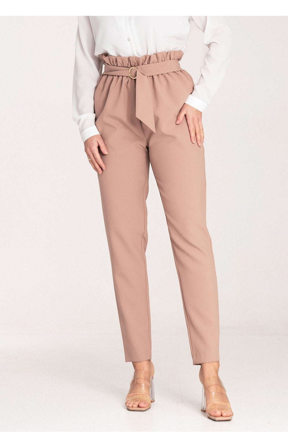 Women's Trousers M1072 – Figl, Beige – Pants – image 3