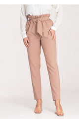 Women's Trousers M1072 – Figl, Beige – Pants – image 3