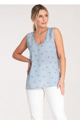 Blouse M1076 – Figl, Sky Blue – Blouse – image 4