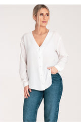 Long sleeve shirt M1070 – Figl, Ecru – Shirt – image 2