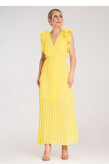 Cocktail dress M1189 – Figl, Yellow – Cocktail Dress – image 2