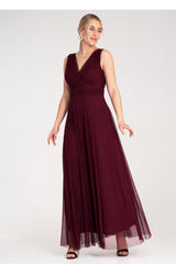 Cocktail dress M1186 – Figl, Burgundy – Cocktail Dress – image 2
