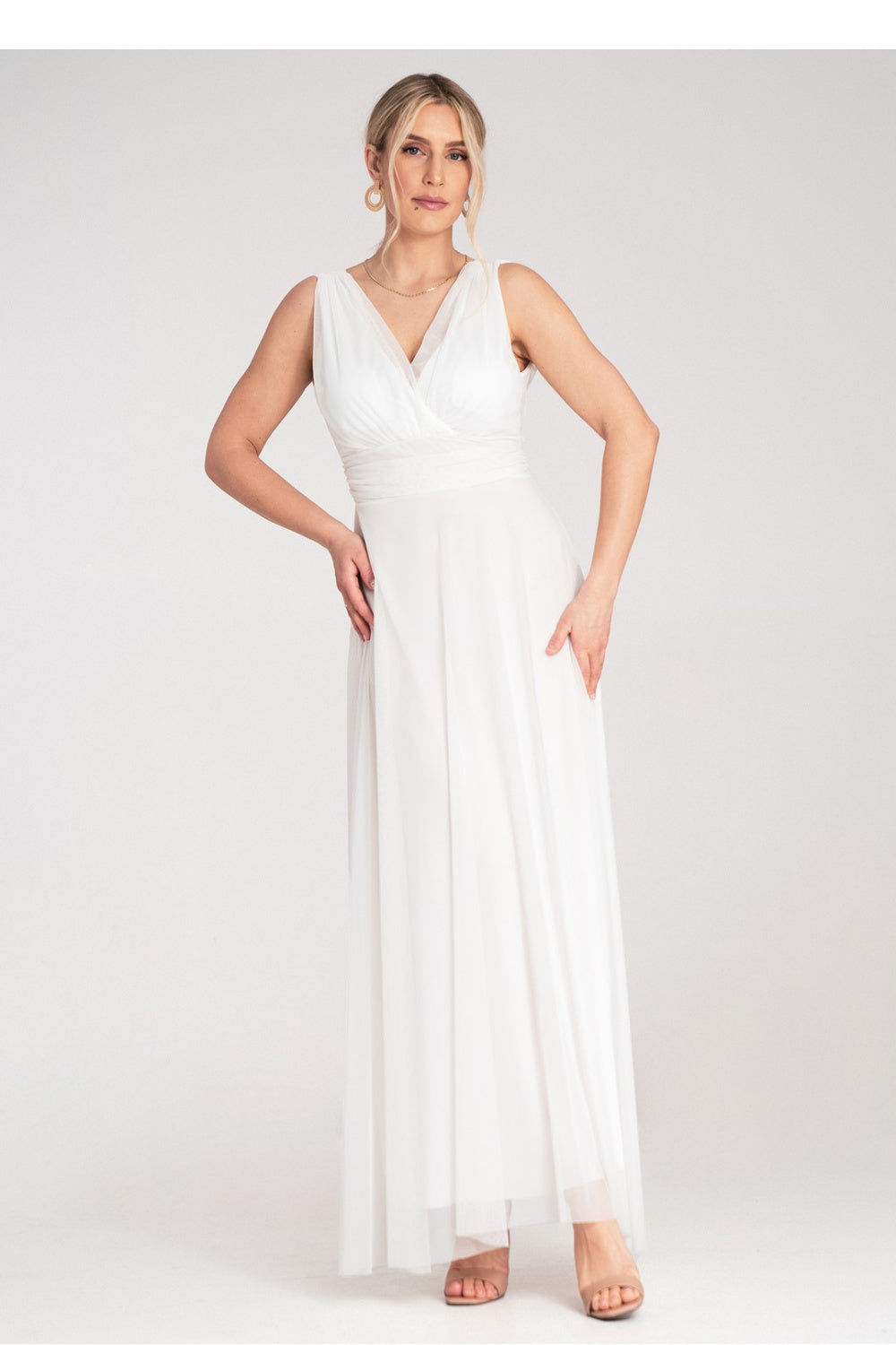 Cocktail dress M1186 – Figl, White – Cocktail Dress – image 3
