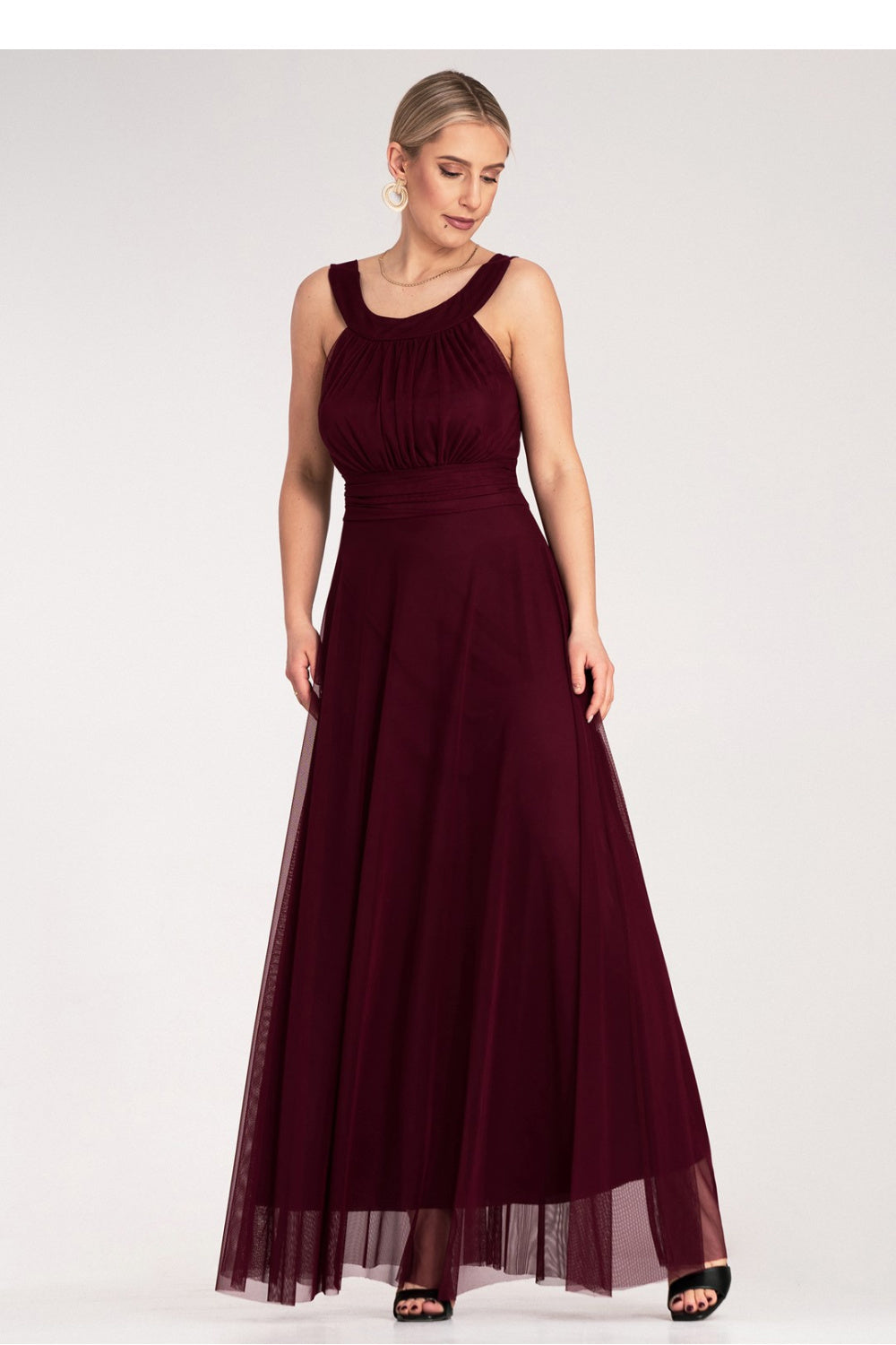 Evening dress M1171 – Figl, Burgundy – Evening Dress – image 2
