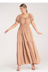 Day Dress M1170 – Figl, Beige – Day Dress