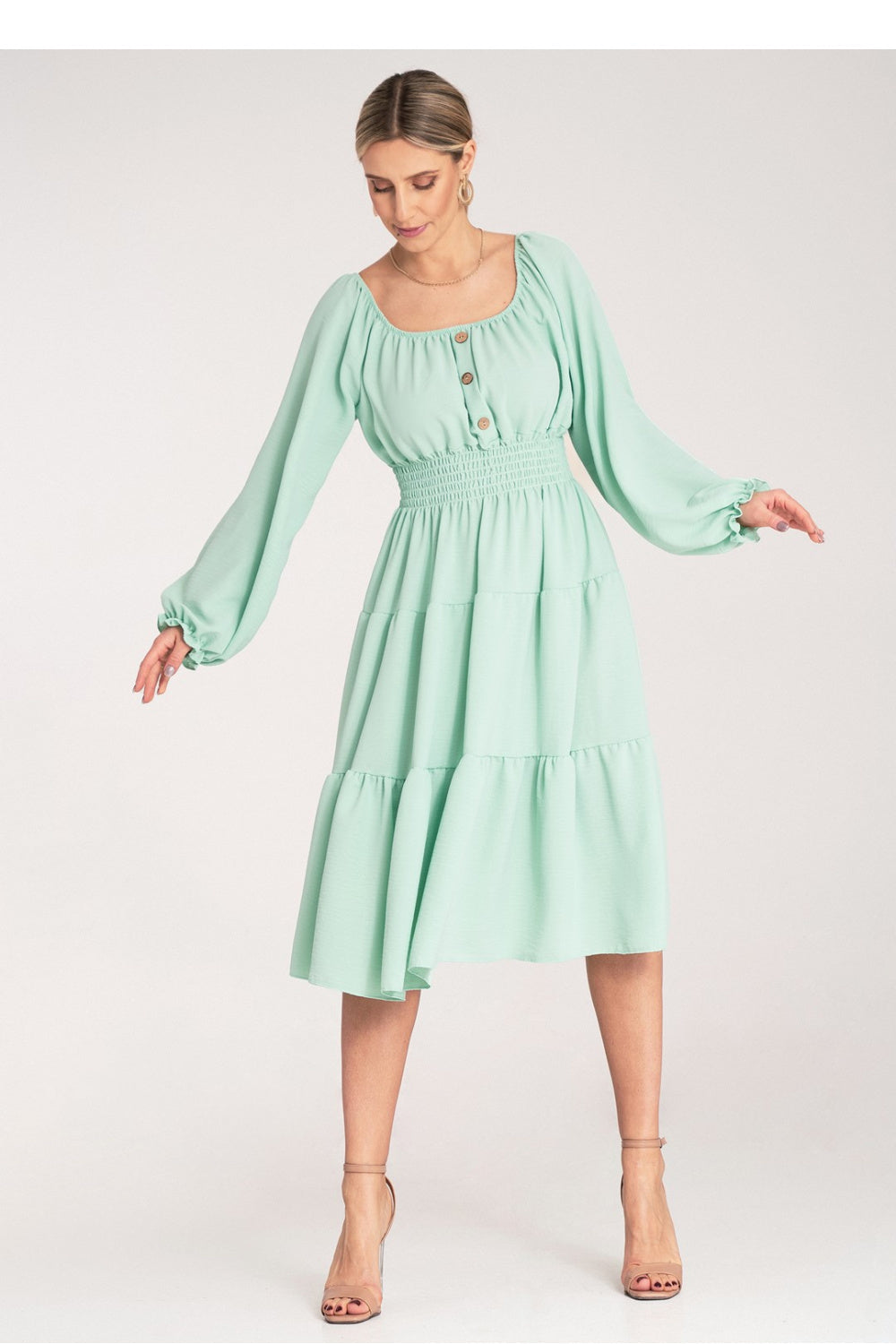 Day Dress M1169 – Figl, Green – Day Dress – image 2