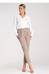 Women's Trousers M1161 – Figl, Beige – Pants – image 2
