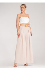 Women's Trousers M1160 – Figl, Beige – Pants – image 4