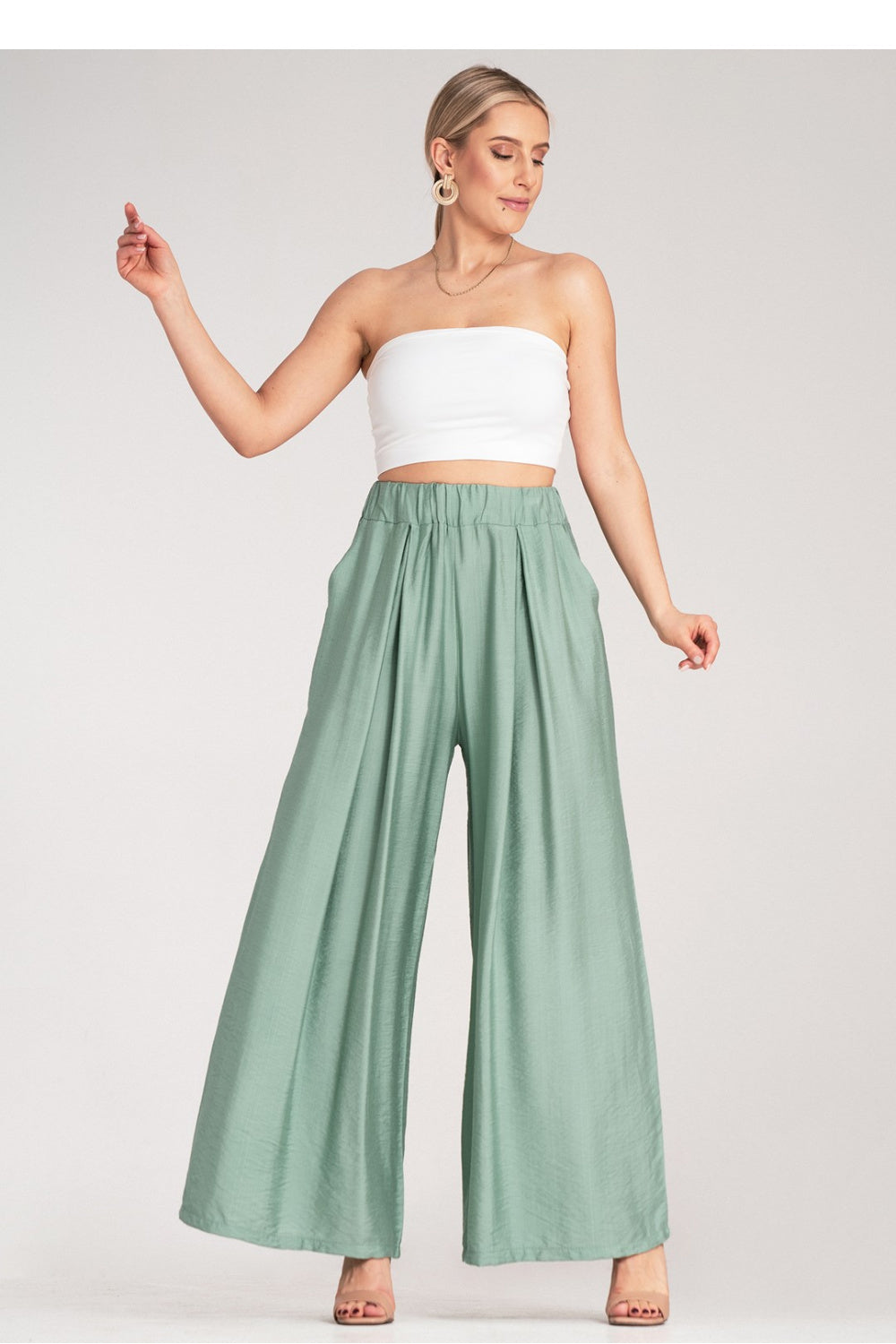 Women's Trousers M1158 – Figl, Mint – Pants – image 3