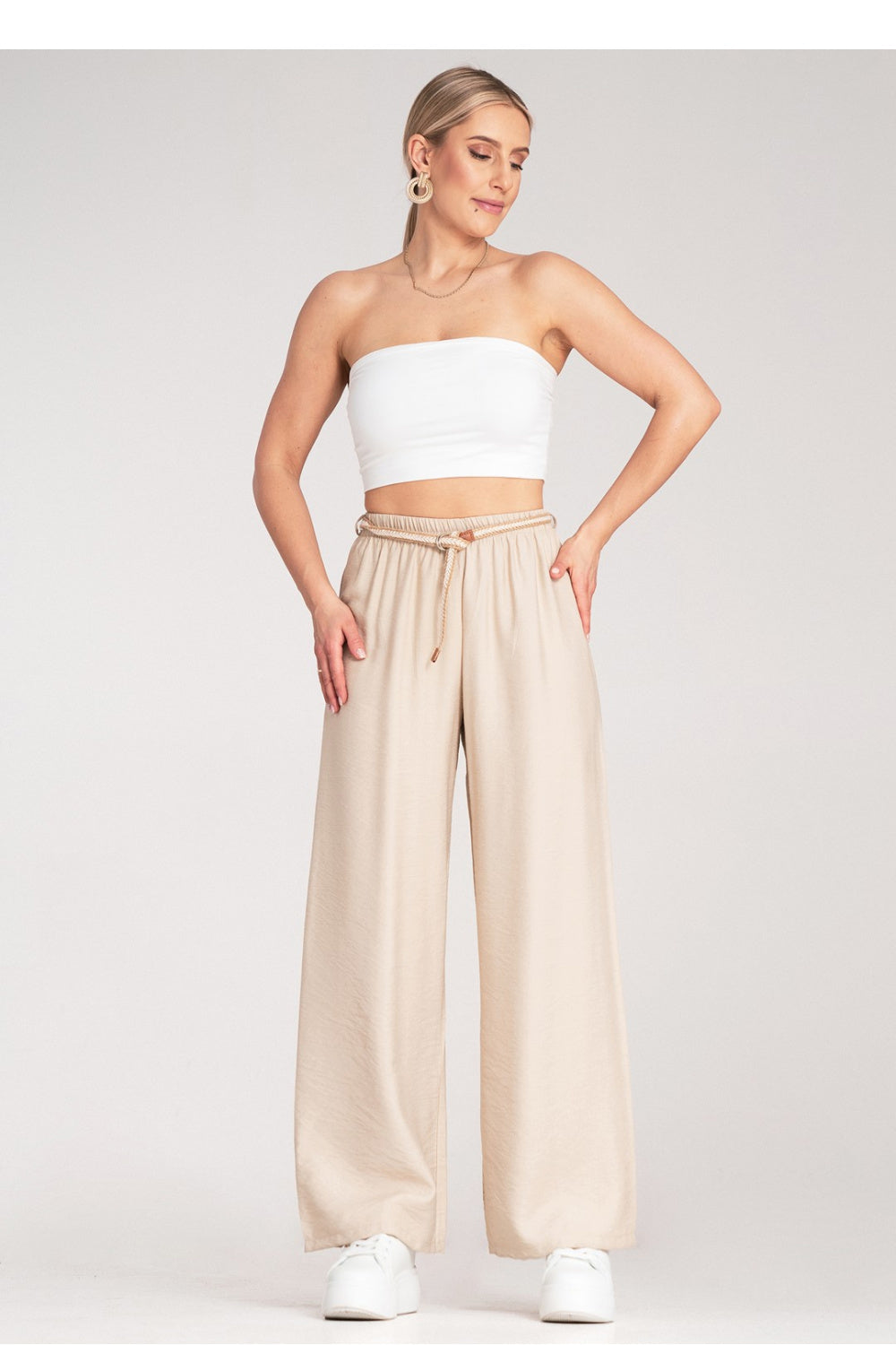 Women's Trousers M1149 – Figl, Beige – Pants