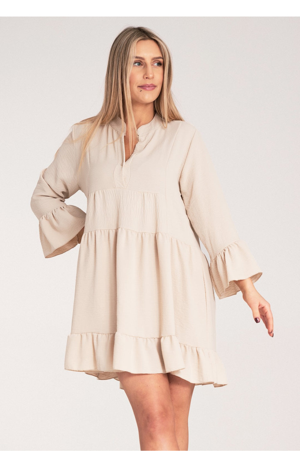Day Dress M1136 – Figl, Beige – Day Dress – image 2