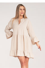 Day Dress M1136 – Figl, Beige – Day Dress – image 2