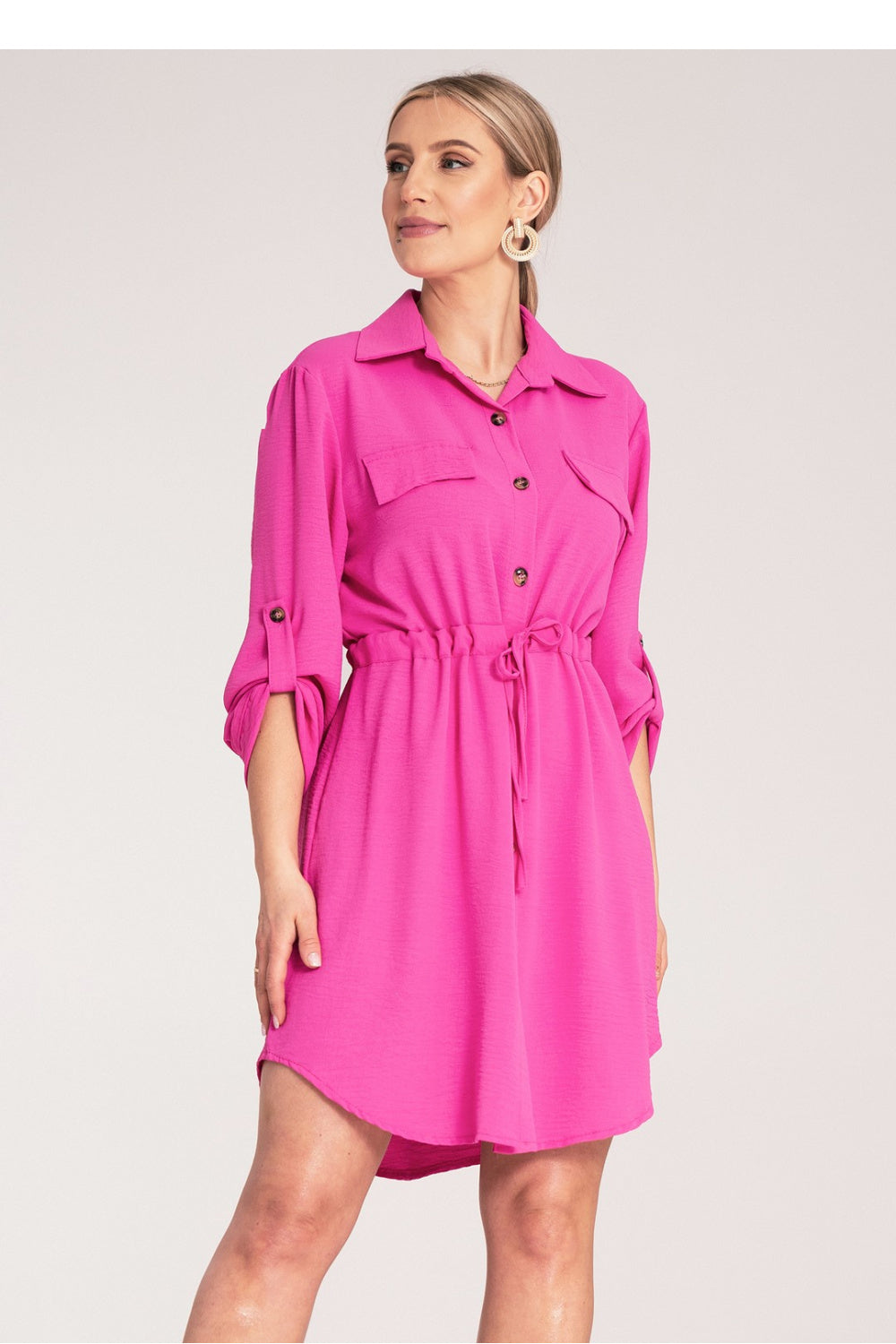 Day Dress M1131 – Figl, Fuchsia – Day Dress – image 2