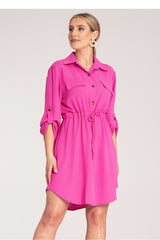 Day Dress M1131 – Figl, Fuchsia – Day Dress – image 2