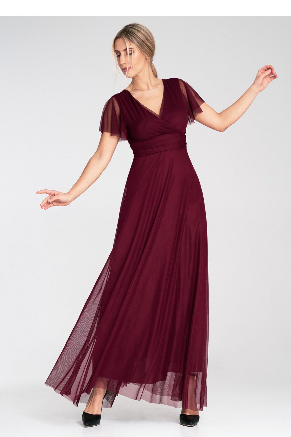 Long dress M1103 – Figl, Burgundy – Dress