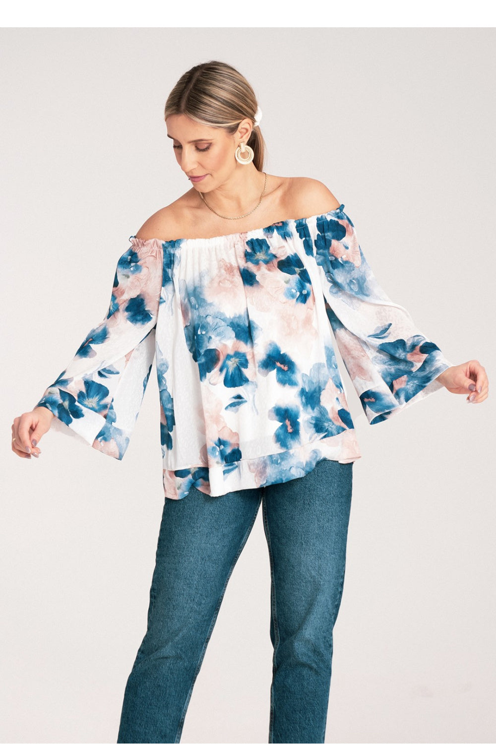 Blouse M1142 – Figl, Blue – Blouse