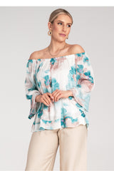 Blouse M1142 – Figl, Turquoise – Blouse – image 2