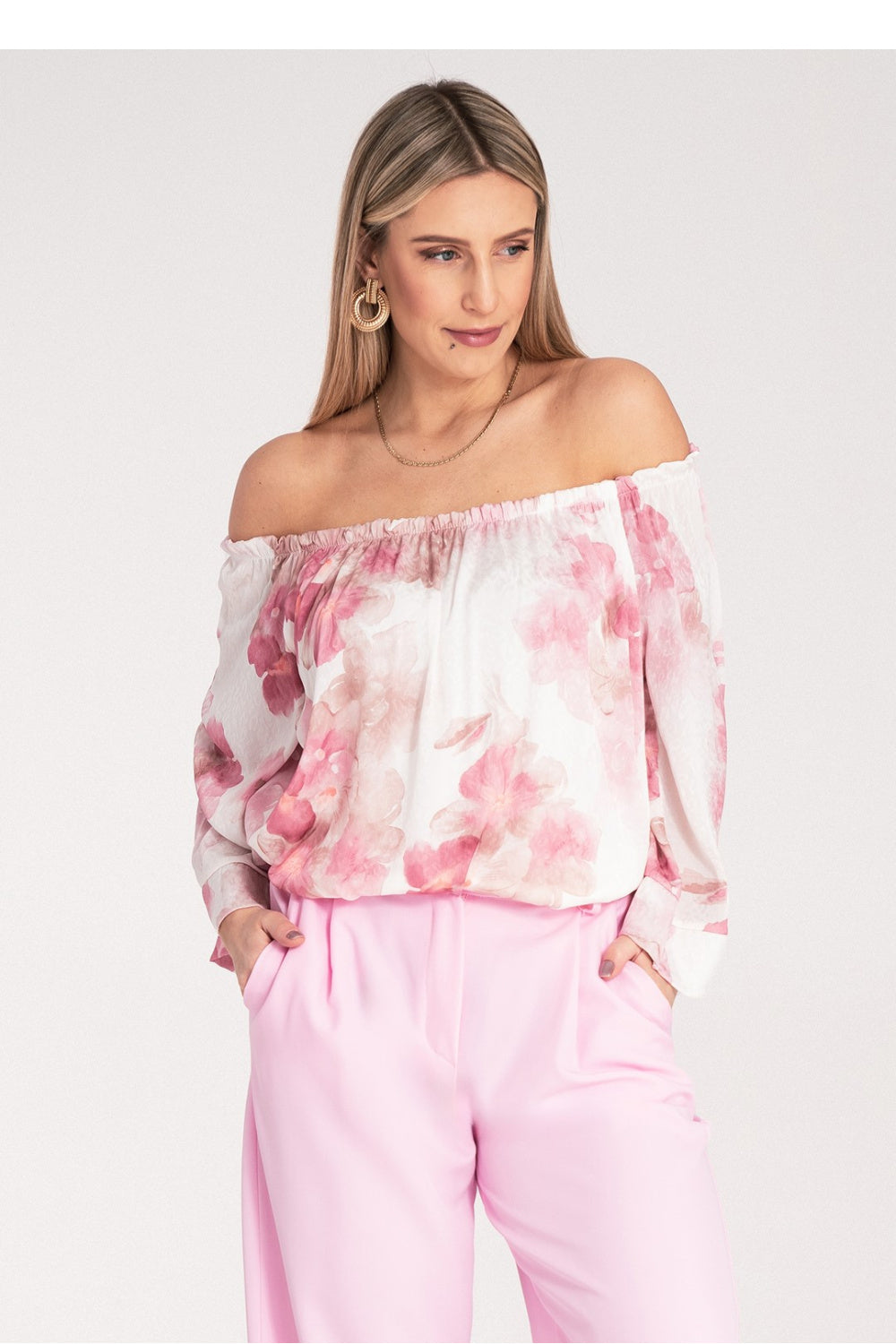 Blouse M1142 – Figl, Pink – Blouse – image 3