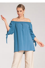 Blouse M1133 – Figl, Blue – Blouse – image 3