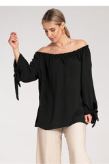 Blouse M1133 – Figl, Black – Blouse – image 4
