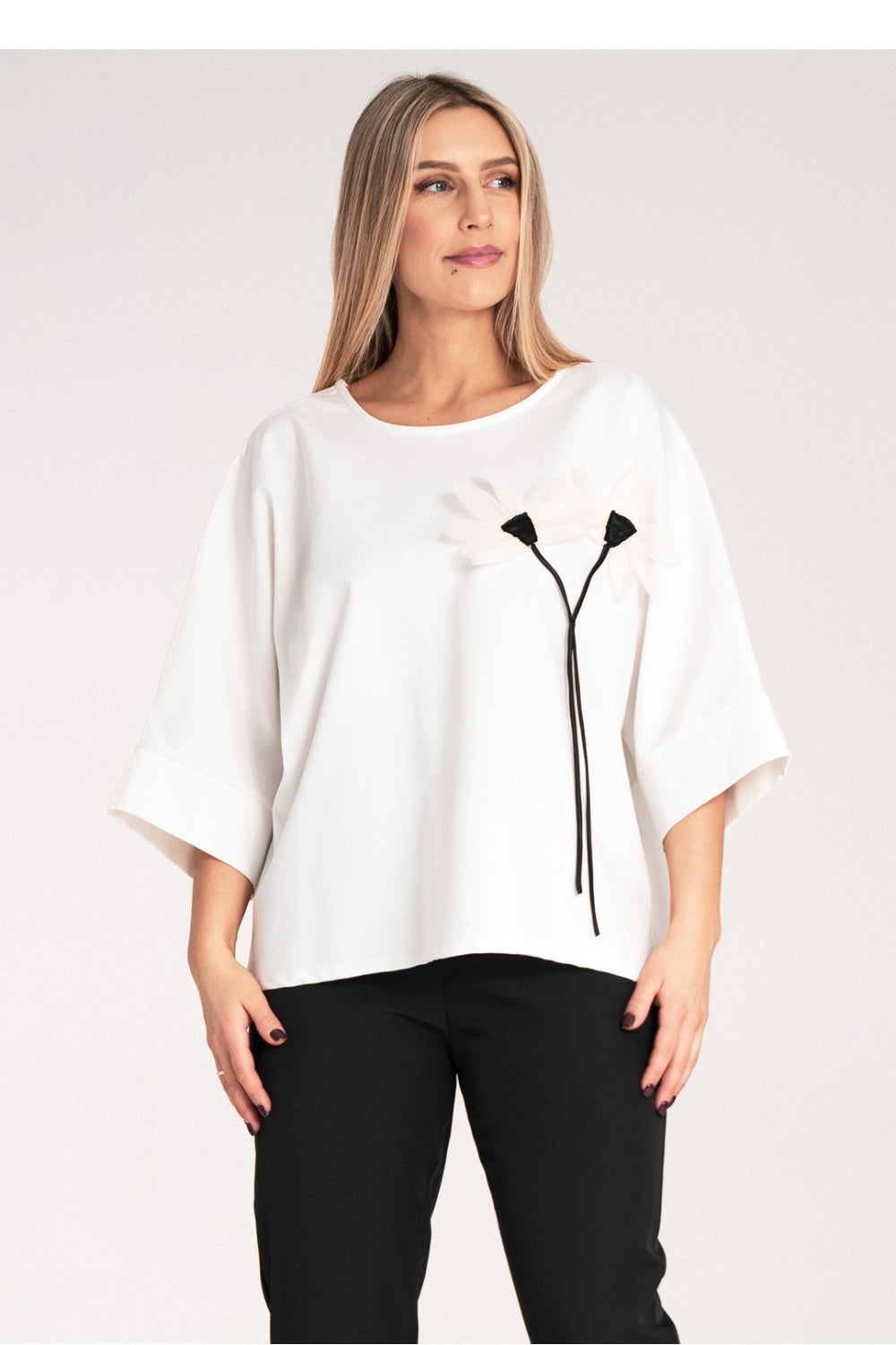 Blouse M1118 – Figl, White – Blouse – image 3