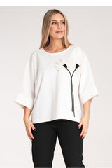 Blouse M1118 – Figl, White – Blouse – image 3