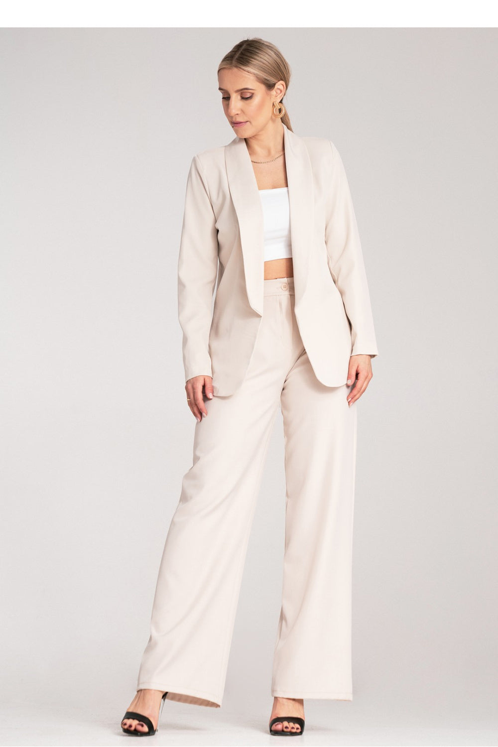 Jacket M1175 – Figl, Light Beige – Jacket – image 2