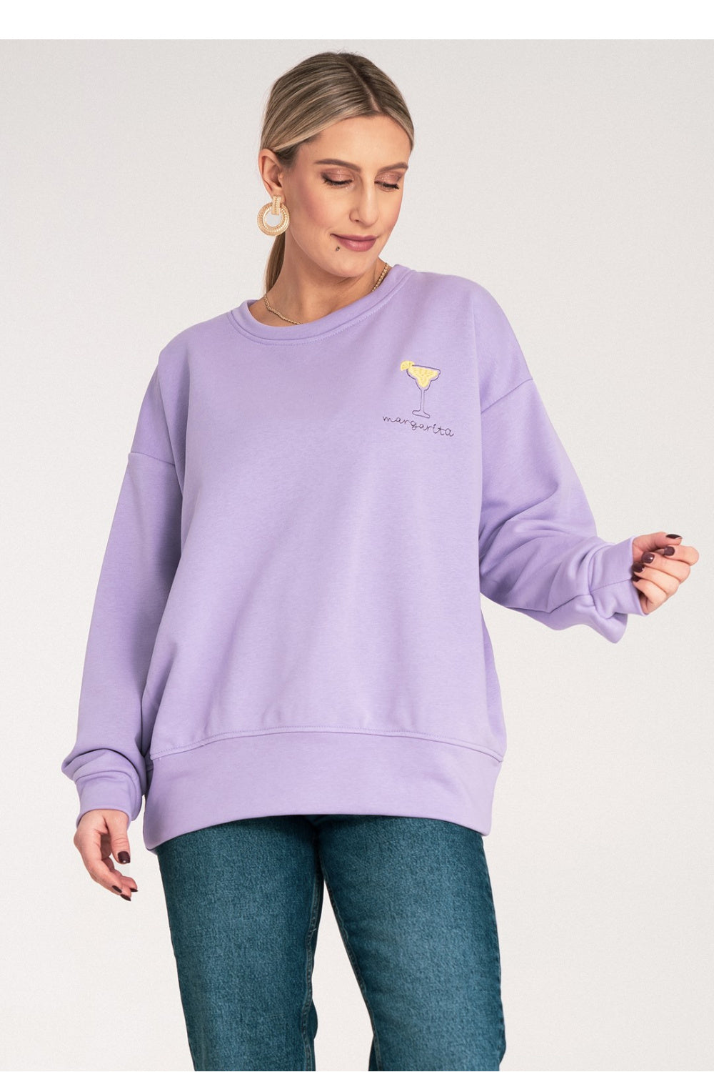 Sweatshirt M1152 – Figl, Violet – Sweatshirt – image 2