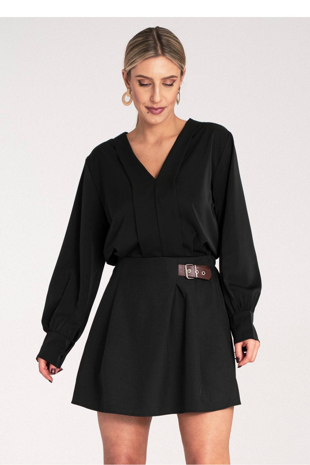 Blouse M1135 – Figl, Black – Blouse – image 2