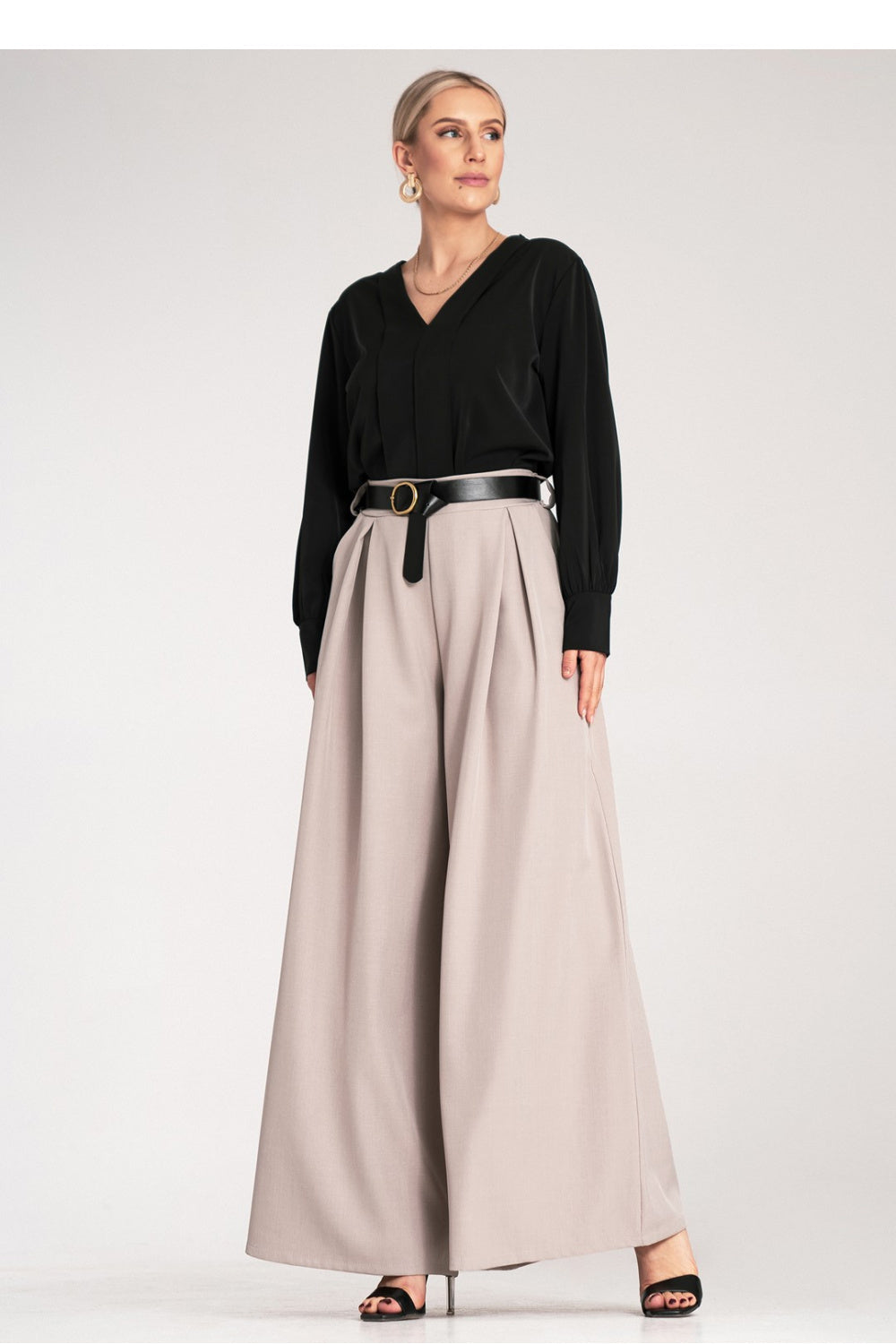 Women's Trousers M1134 – Figl, Beige – Pants – image 3