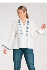 Blouse M1192 – Figl, White – Blouse