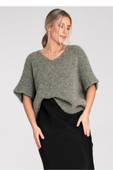 Short sleeve sweater M1109 – Figl, Green – Sweater