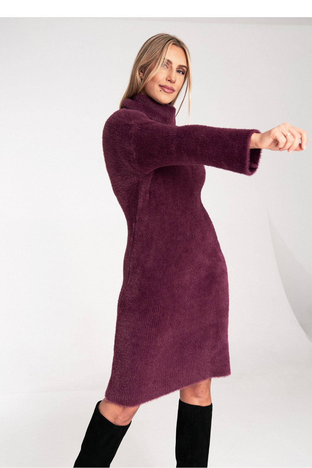 Day Dress M1096 – Figl, Burgundy – Day Dress – image 2