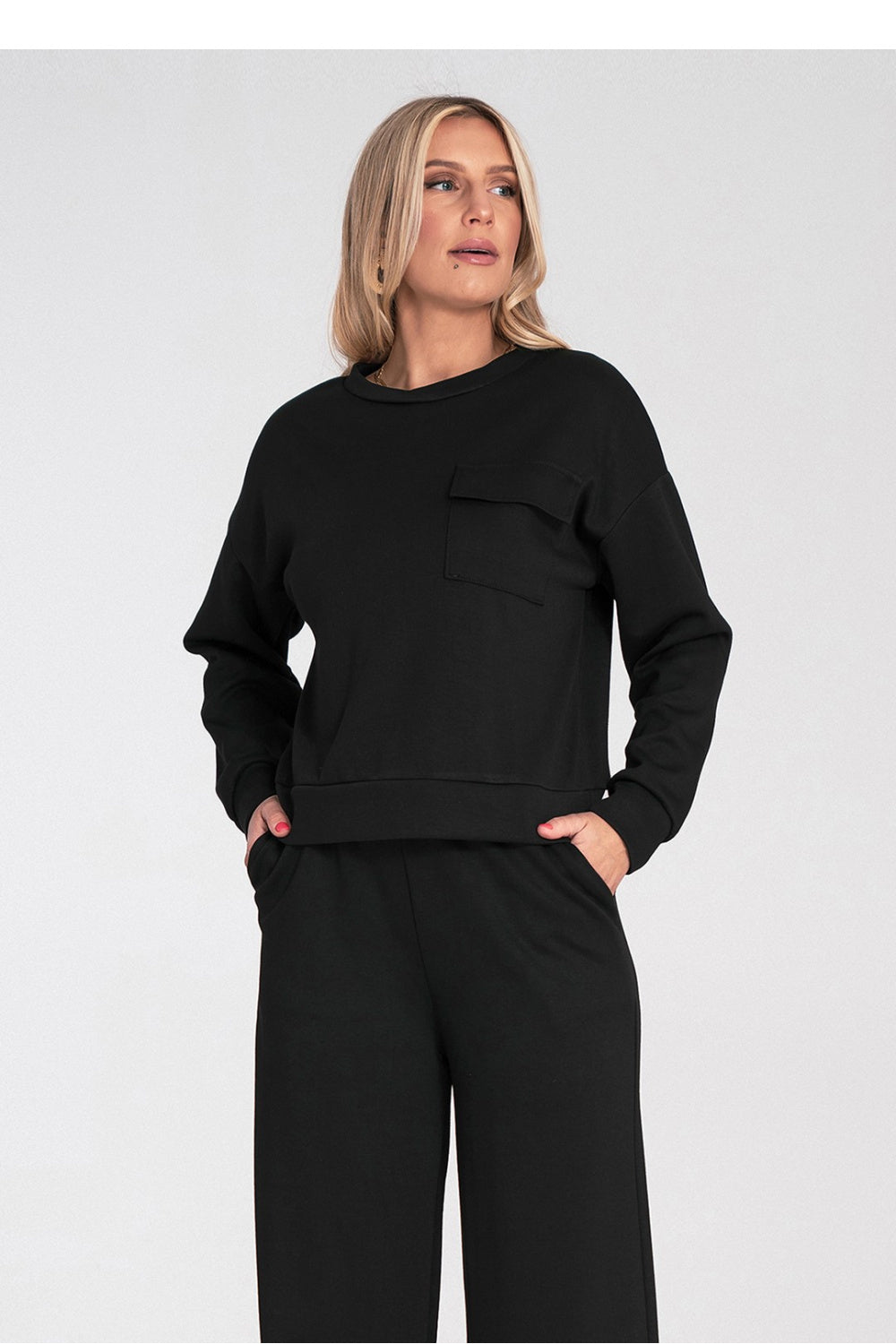 Sweatshirt M1202 – Figl, Black – Sweatshirt – image 2