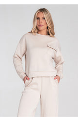 Sweatshirt M1202 – Figl, Beige – Sweatshirt – image 3