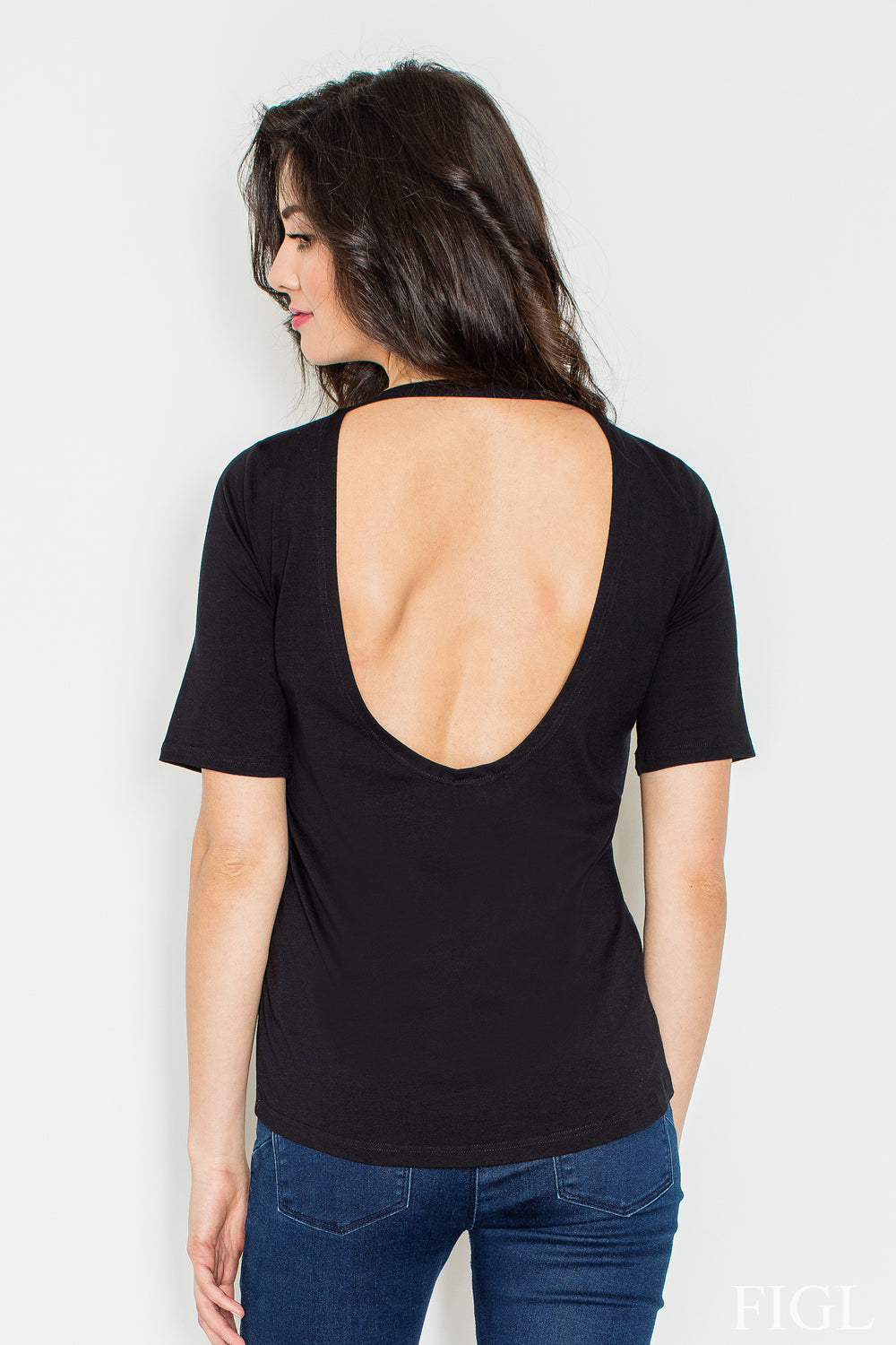 Blouse M436 – Figl, Black – Blouse – image 3