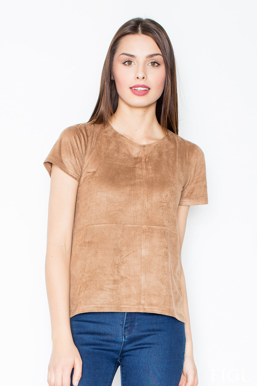 Blouse M458 – Figl, Brown – Blouse – image 4