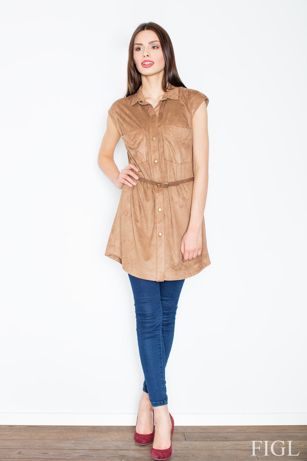 Day Dress M451 – Figl, Brown – Day Dress – image 2