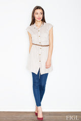 Day Dress M451 – Figl, Beige – Day Dress – image 3